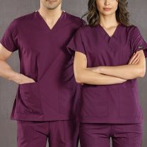 Özel Mor Dr Greys Terikoton Takım (İnce Kumaş) Scrubs Hastane Personel Forması