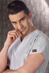 Gri Dr Greys Terikoton Takım (İnce Kumaş) Scrubs Hastane Personel Forması - Görsel 3