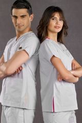 Gri Dr Greys Terikoton Takım (İnce Kumaş) Scrubs Hastane Personel Forması